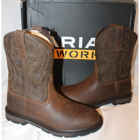 Ariat Other - NIB Ariat Men's Groundbreaker Leather‎ Soft Toe Boots BROWN SZ 9
